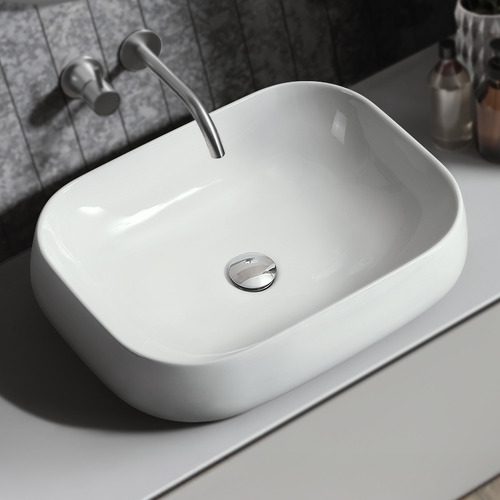 Cove 610mm Gloss White Ceramic Above Counter Basin