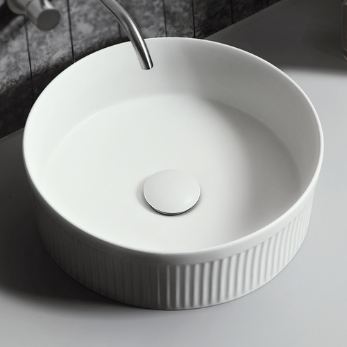 Cove 360mm Matte White Round Ceramic Above Counter Basin