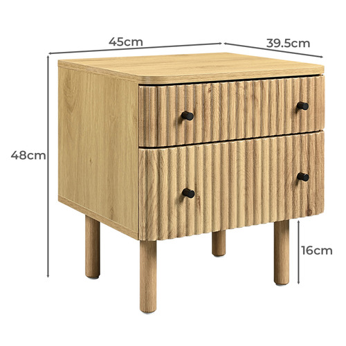 Millie 2 Drawer Bedside Table