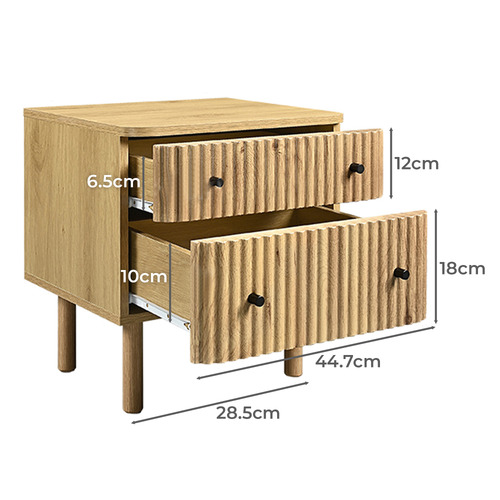 Millie 2 Drawer Bedside Table