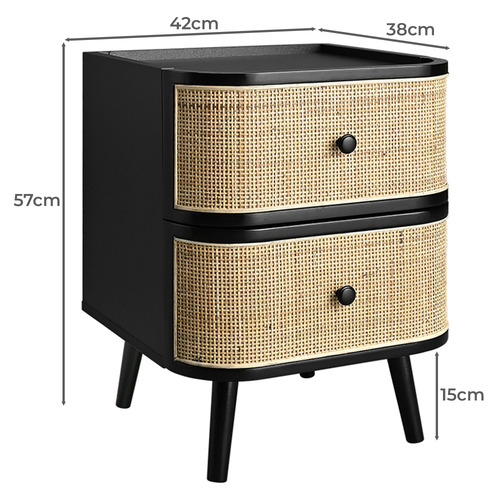 Franklin Rattan Bedside Table