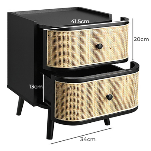Franklin Rattan Bedside Table