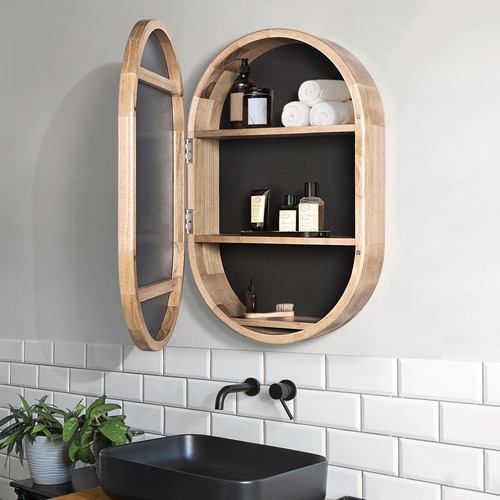 Wren 450mm Oval Mirrored Shaving Cabinet