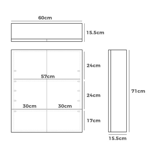 Kirra 600mm Mirrored Shaving Cabinet