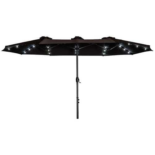 4.6m Hiraiya Solar-Lighted Patio Umbrella