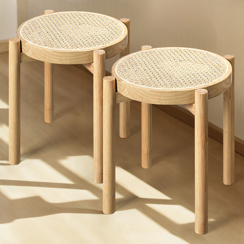 45cm Blanche Rubberwood Bar Stools