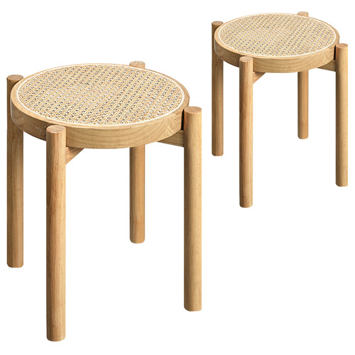 45cm Blanche Rubberwood Bar Stools