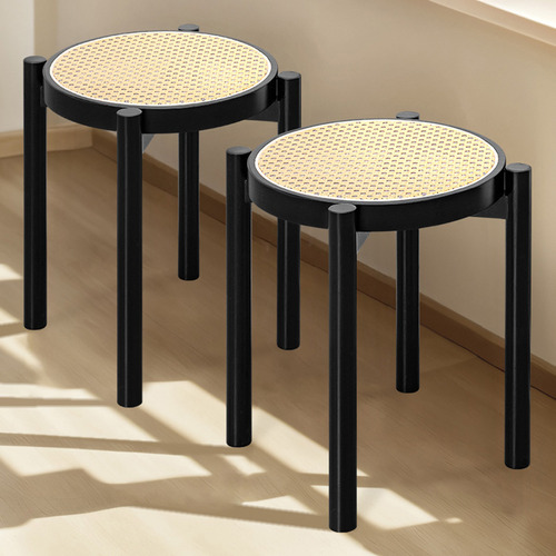 45cm Blanche Rubberwood Bar Stools
