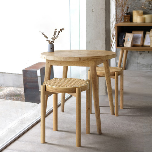 45cm Blanche Rubberwood Bar Stools