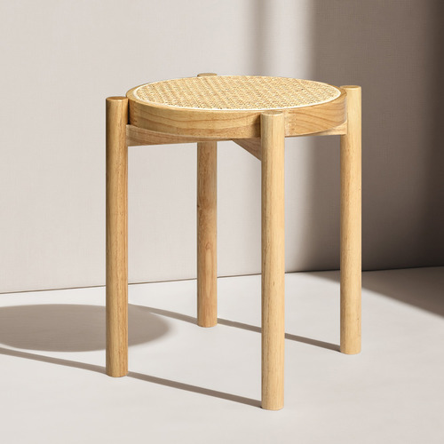 45cm Blanche Rubberwood Bar Stools