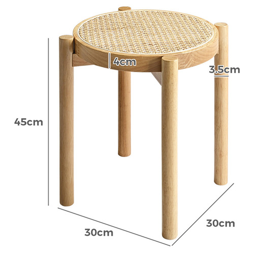 45cm Blanche Rubberwood Bar Stools