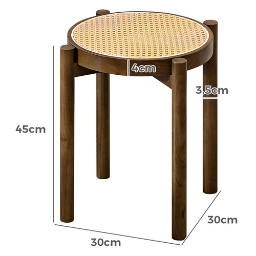 45cm Blanche Rubberwood Bar Stools
