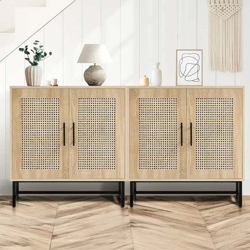 Rendra 2 Door Rattan Shoe Cabinets