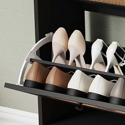 Elena 2 Door Rattan Shoe Cabinet