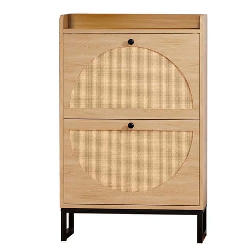 Elena 2 Door Rattan Shoe Cabinet