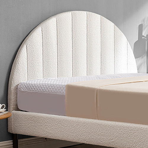 Braun Boucle Bed Frame