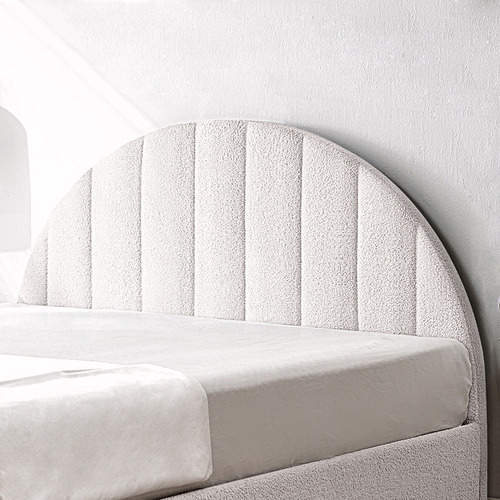 Braun Boucle Bed Frame