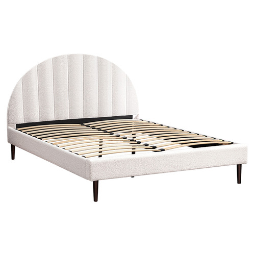 Braun Boucle Bed Frame