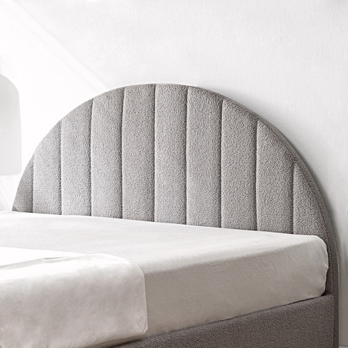 Braun Boucle Bed Frame