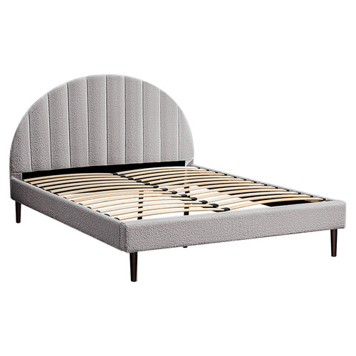 Braun Boucle Bed Frame