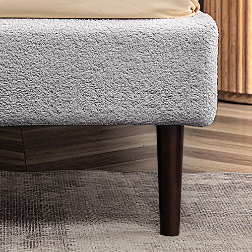 Braun Boucle Bed Frame