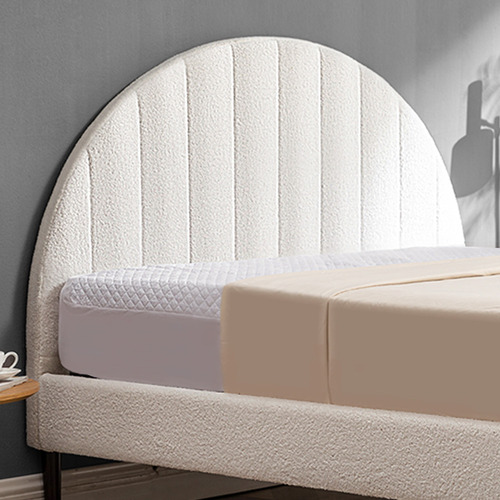 Braun Boucle Bed Frame
