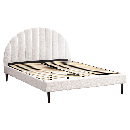 Braun Boucle Bed Frame