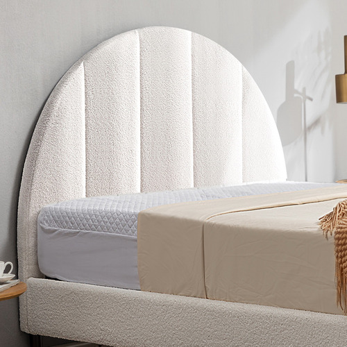 Braun Boucle Bed Frame
