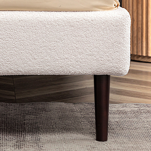 Braun Boucle Bed Frame