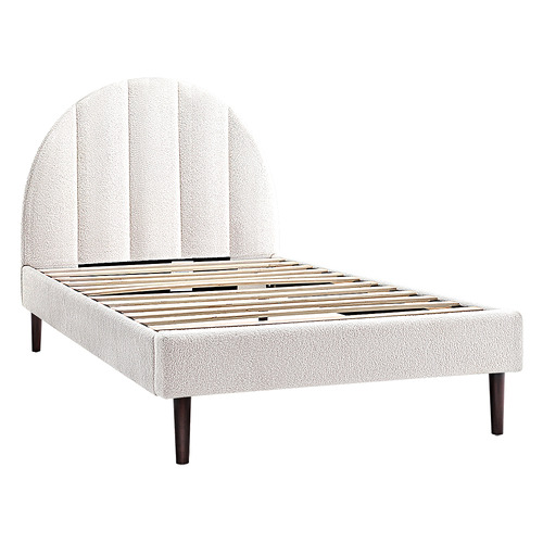 Braun Boucle Bed Frame