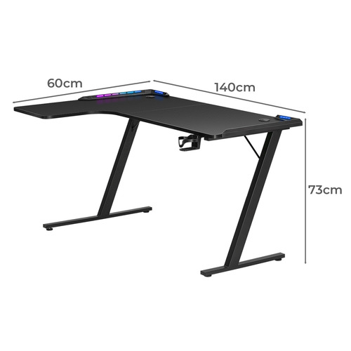 140cm Quantara L-Shape LED Gaming Desk