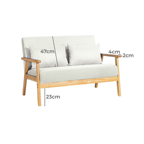Cameron 2 Seater Rubberwood Sofa