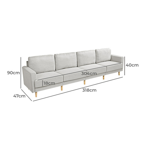 Klima 4 Seater Rubberwood Modular Sofa