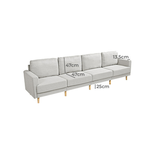 Klima 4 Seater Rubberwood Modular Sofa