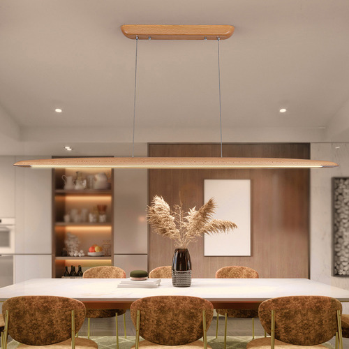 Anders LED Beech Wood Pendant Light