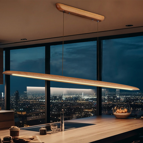 Anders LED Beech Wood Pendant Light
