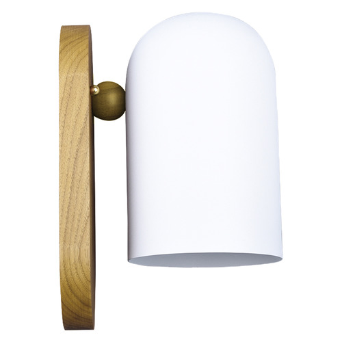 Pearson White & Light Wood Iron Wall Sconce