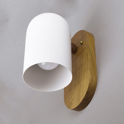 Pearson White & Light Wood Iron Wall Sconce