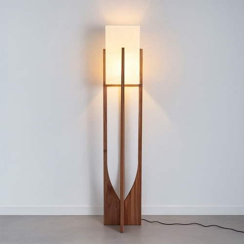 Kayu Ash Wood Floor Lamp