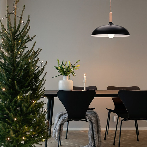 Bambi Metal & Beechwood Pendant Light