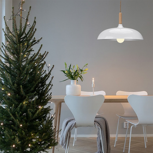 Bambi Metal & Beechwood Pendant Light