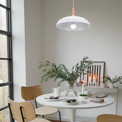 Bambi Metal & Beechwood Pendant Light