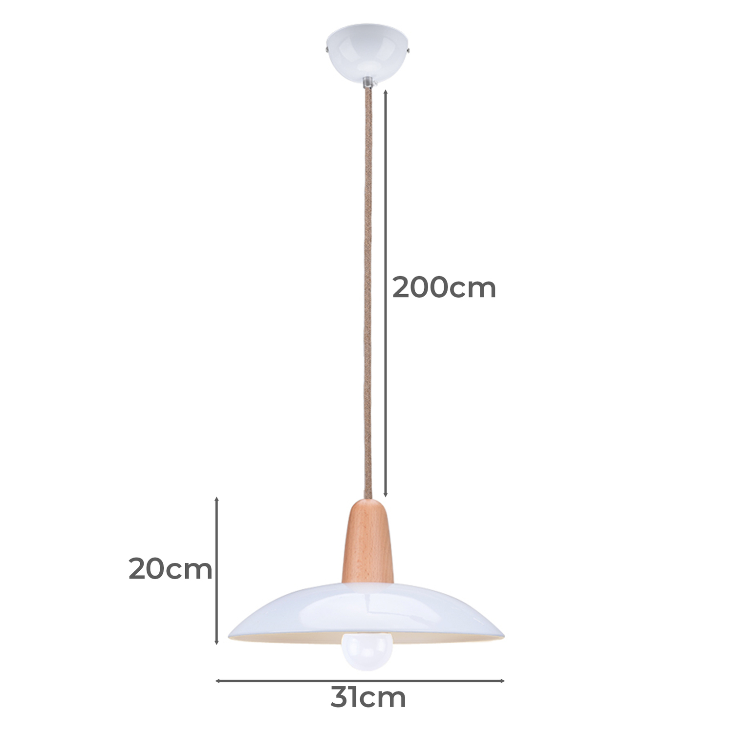 Dandi Metal & Beech Wood Pendant Light