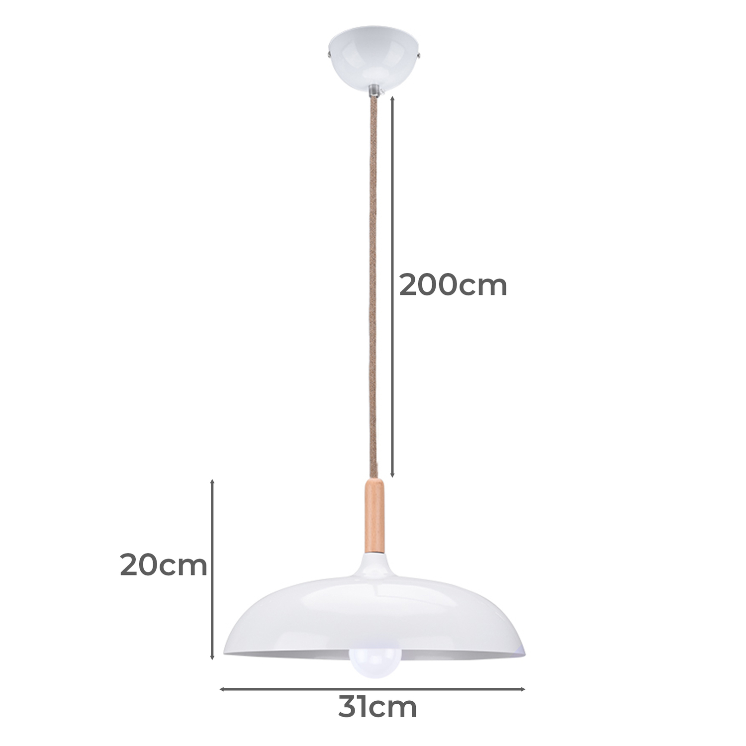 Bambi Metal & Beech Wood Pendant Light