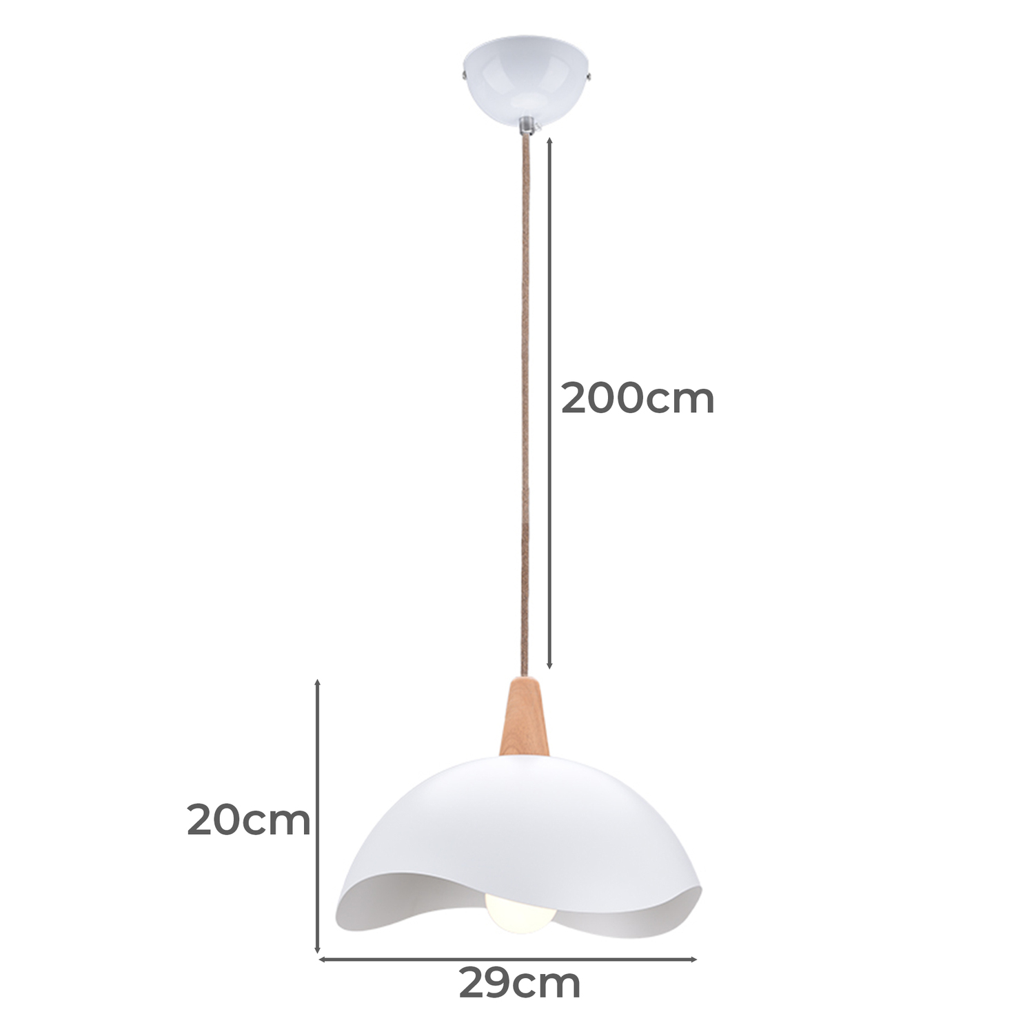 Ropia Metal & Beech Wood Pendant Light