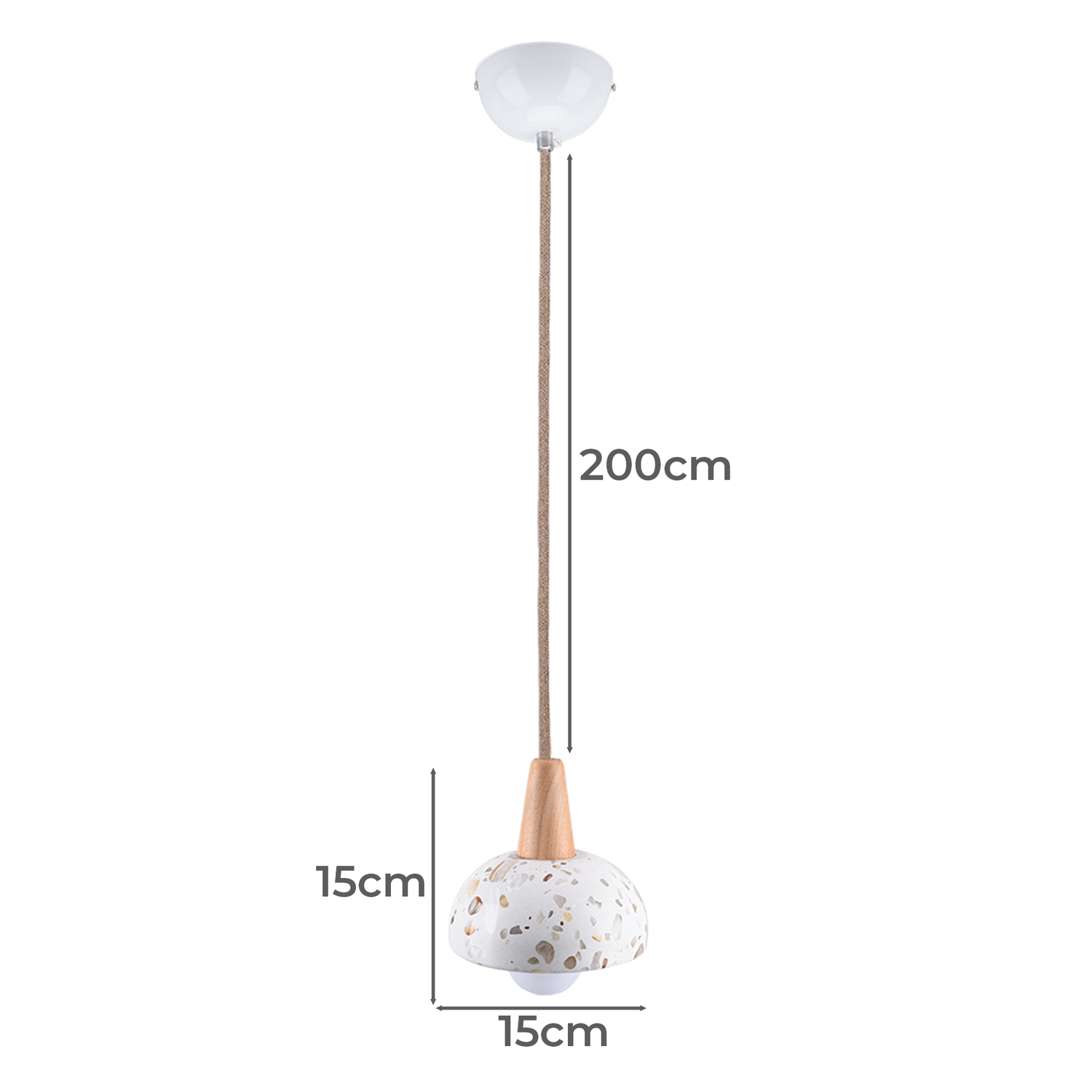 Yani Metal & Beech Wood Pendant Light