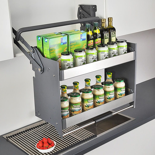 Bistro 90cm Cupboard Flexi Height Pull Down 2-Tier Wall Cabinet Unit
