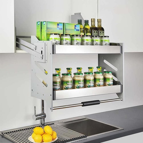 Bistro 90cm Cupboard Soft Close Pull Down 2-Tier Wall Cabinet Unit