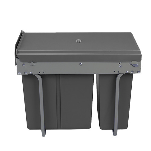 Domestique 30L Twin Slide Out Concealed Kitchen Waste Bin - Low