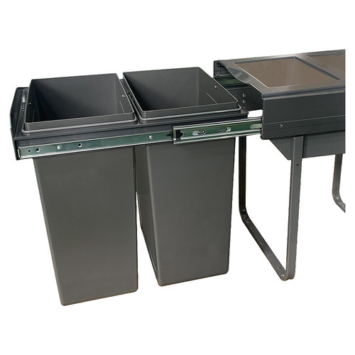 Domestique Plus 56L Twin Slide Out Concealed Waste Bin